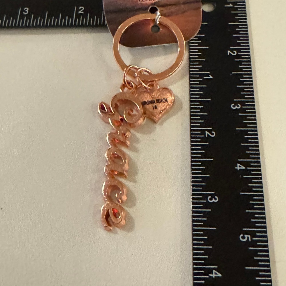 Virginia Beach VA Rose‎ Gold Personalized Keychain Souvenir Gift